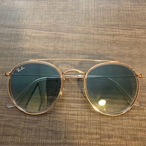 Authentic Ray Ban round double bridge sunglasses